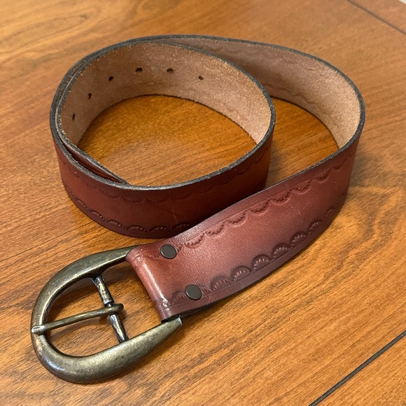 Vintage Accessories - Vintage embossed leather full grain steer hide